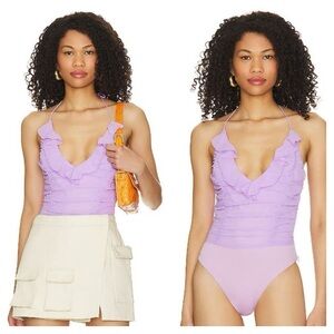 Maijorelle Purple Ruffled Bodysuit